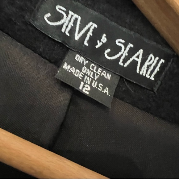 Made in USA 💯 Luxury Wool MAXI 12-14 Black Dress Coat STEVE by Searle - Picture 7 of 10